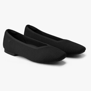 Vivaia Margot 2.0 Square Toe V Cut Flats Size 43/ US11.5-12 Black NEW W/O Box